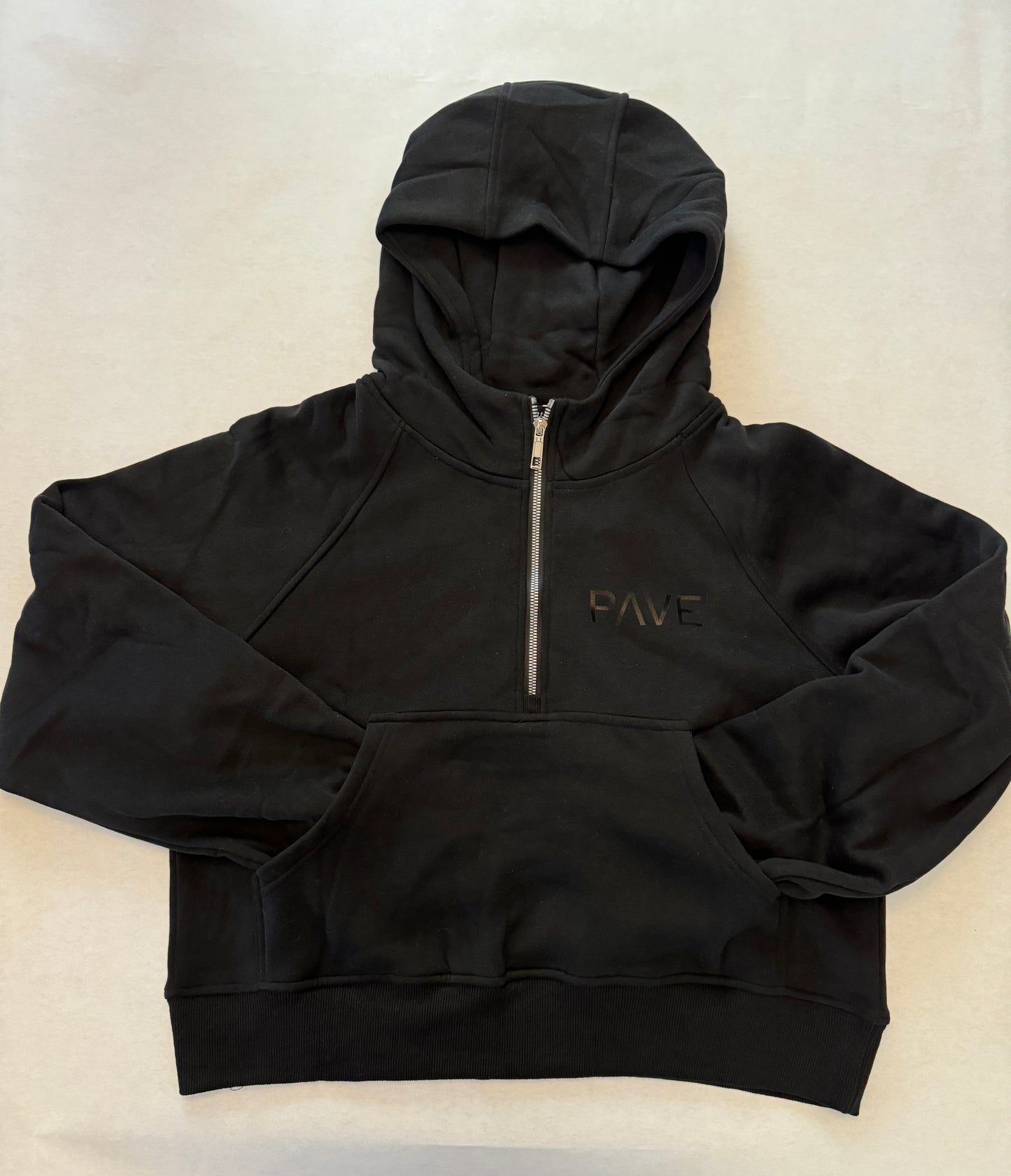 (Black on Black) 1/4 Zip Hoodie